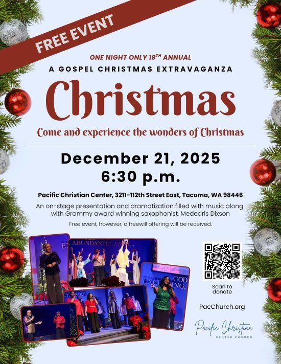 A Gospel Christmas Extravaganza Dec. 21 at 6:30pm