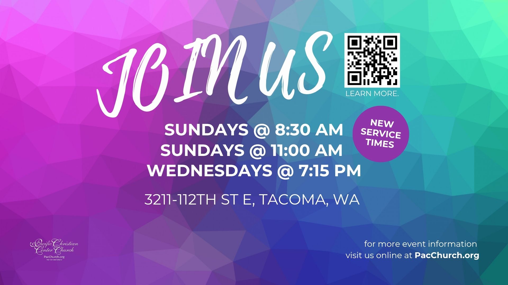 PCC Events Upcoming and Join Us An image of a postcard of Vancouver Portland WA, City Services with Pacific Christian Center Church